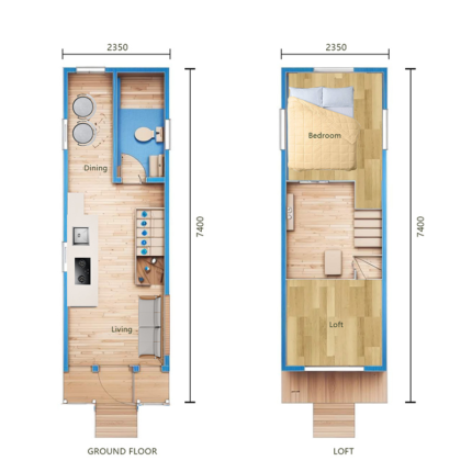 Ready to Ship Cheap Price Modular a Frame House Prefabricate Tiny House on Wheels