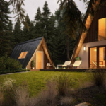 Sluxury Prefabricated Houses Hote Cabin, 2 Storey a Frame Cabin Wood Homes for Sale