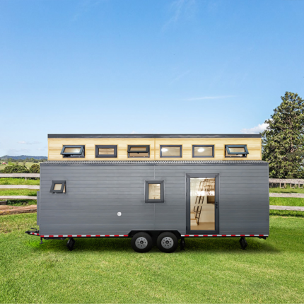 Tiny House Wooden on Wheel Modern Prefabricated Home Mobile Trailer House