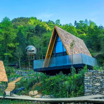 UK Standard Light Gauge Steel Prefabricated Hotel a Frame Triangle House